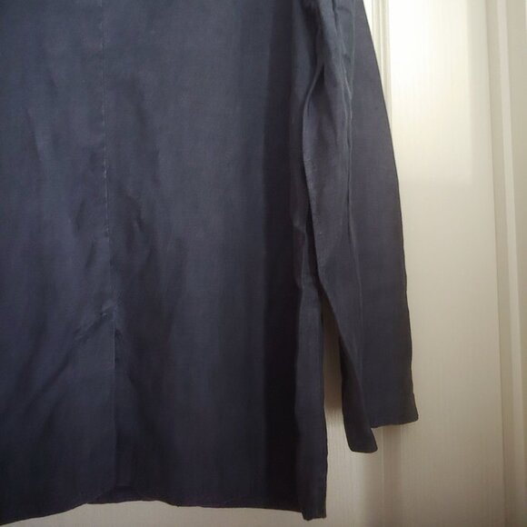 Garnet Hill Linen Career Business Travel Resort Nautical Coastal Button Blazer M - Picture 10 of 15